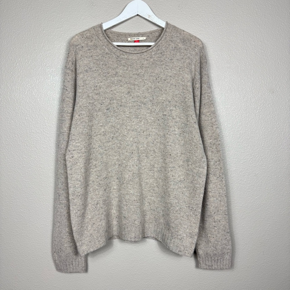 Marine‎ Layer 100% Merino Wool Roll Neck Sweater Oatmeal Size Large A